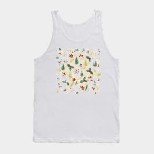 Christmas Retro Floral Pattern Tank Top